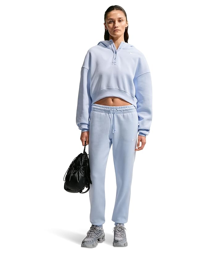 Nike Sportswear Phoenix Fleece Oversized Crop Henley Hoodie - Image 2