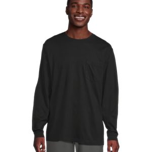 L.L.Bean Carefree Unshrinkable Tee With Pocket Traditional Fit Long-sleeve