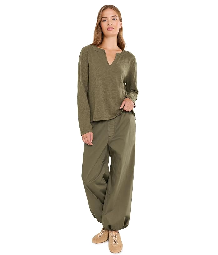 Mod-o-doc Long Sleeve Mandarin Split Neck Top - Image 2