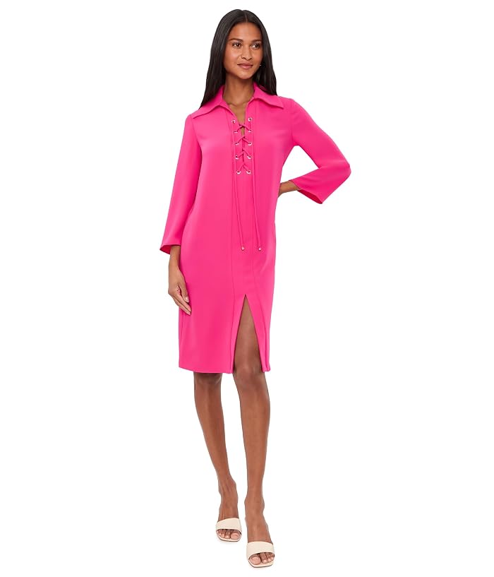 Trina Turk Collared Lace-Up Dress