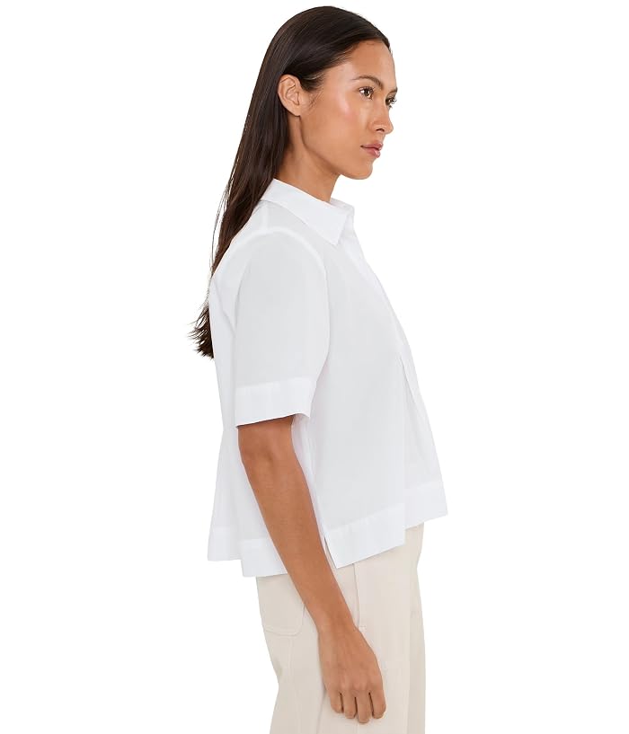 Eileen Fisher Petite Organic Cotton Poplin Classic Collar Top - Image 3
