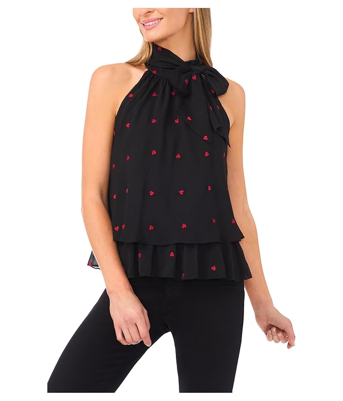 CeCe Tiered Halter Bow Tie Top