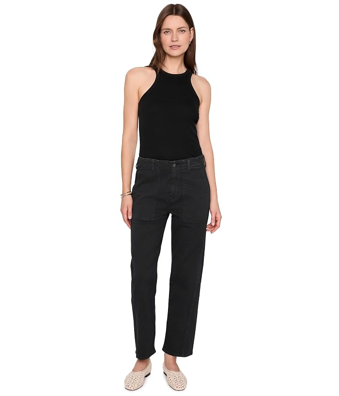 AG Jeans Analeigh Mid-Rise Utility Pants in Sulfur Super Black - Image 2