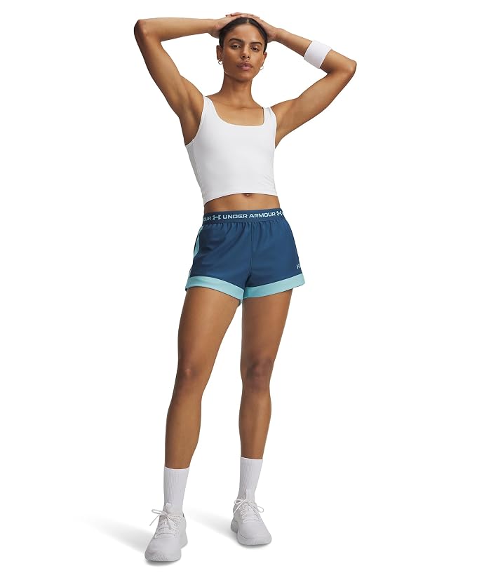Under Armour Tech Play Up 3" Color-Block Shorts - Image 2