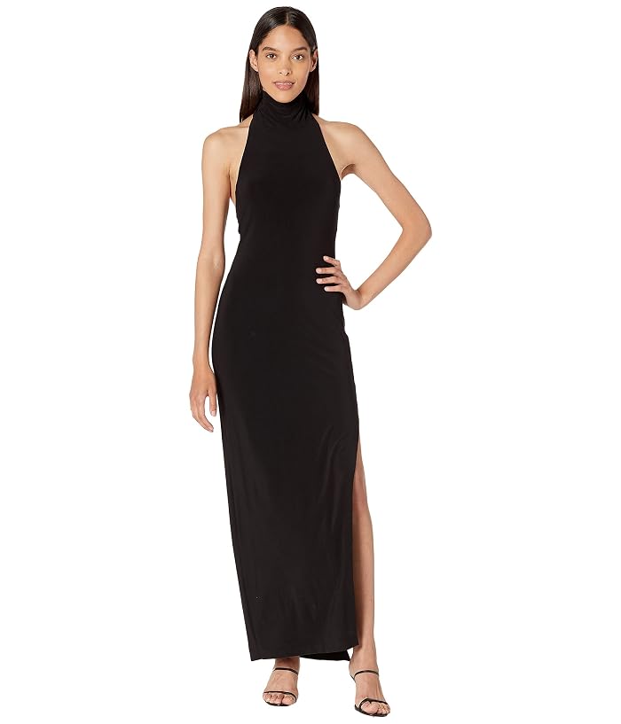 Norma Kamali Halter Turtle Side Slit Gown - Image 4