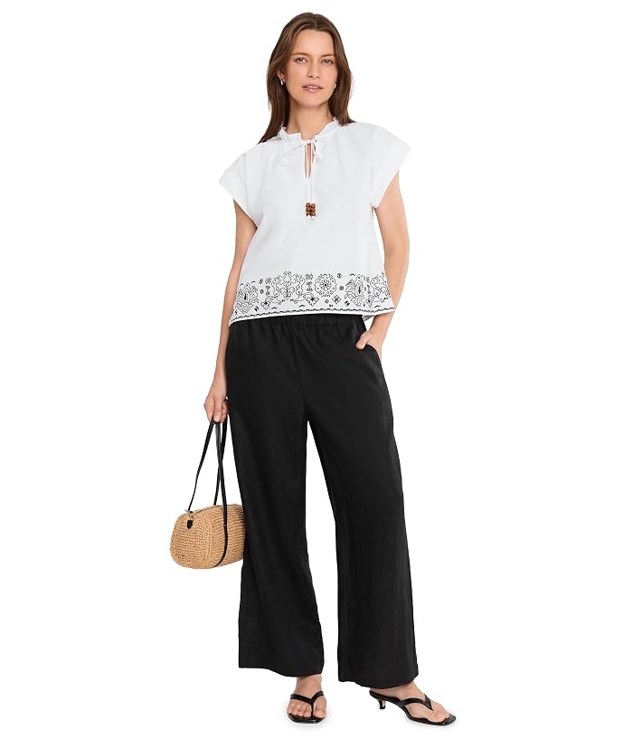 Vince Camuto V-Neck with Front Tie & Rolled-Up Short Sleeve - Image 2