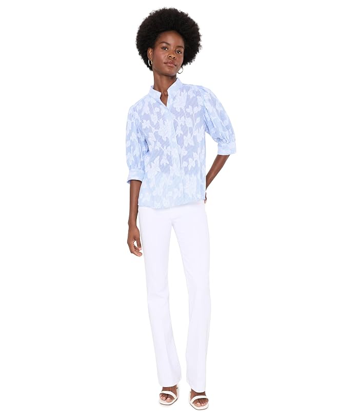 CeCe Pinstripe Cotton Pearce Top - Image 2