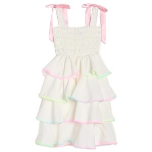 Lola and The Boys Rainbow Tiered Bow Dress (Toddler)