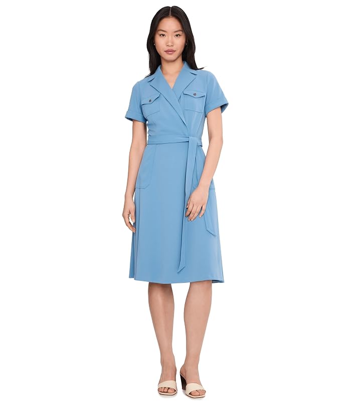 Calvin Klein Short Sleeve Self Tie Jacket Dress