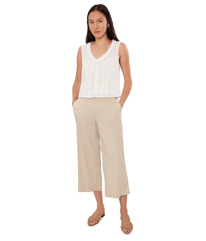 Liverpool Los Angeles Petite Sleeveless Pintucked Woven Top with Ruffles - Image 2