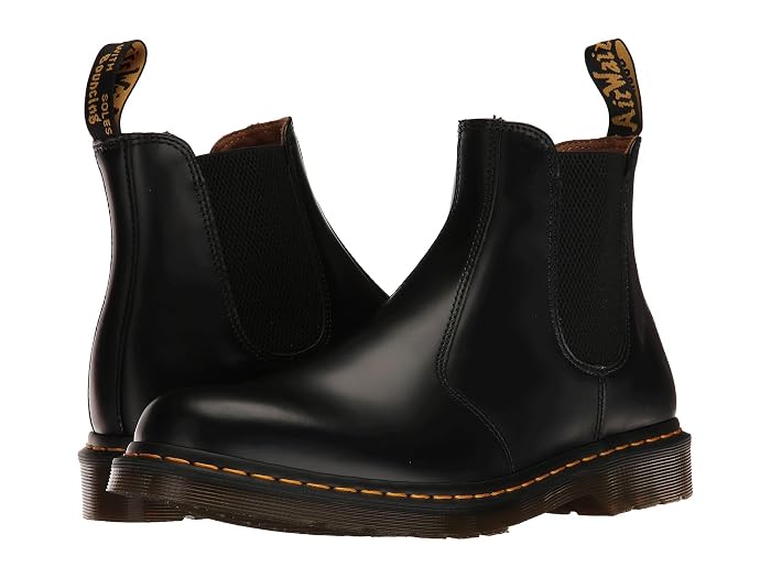 Dr. Martens 2976 Yellow Stitch Smooth Leather Chelsea Boots