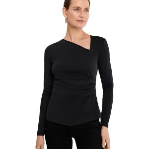 Lauren Ralph Lauren Jersey Asymmetrical Long Sleeve Top