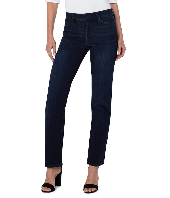 Liverpool Los Angeles Petite Kennedy Straight Mid-Rise Silky Soft Dual FX Denim