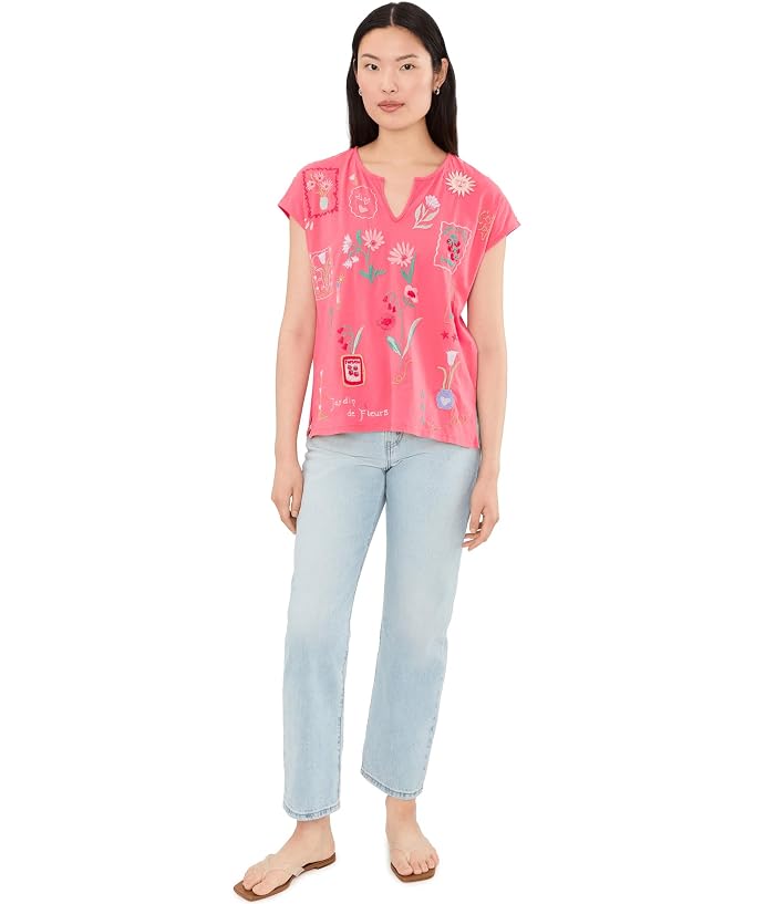 Johnny Was Slit Front Tee - Fleur - Image 2