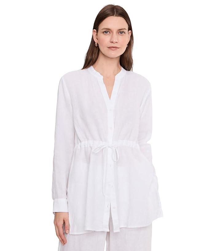 Eileen Fisher Organic Handkerchief Linen Long Shirt With Drawstrng