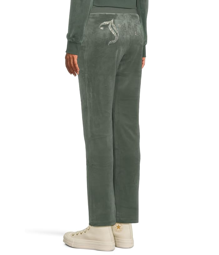 Juicy Couture Solid Rib Waist Velour Pants With Drawcord - Image 3