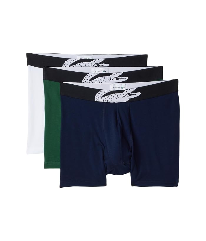 Lacoste 3-Pack Crocodile Logo Boxer Briefs