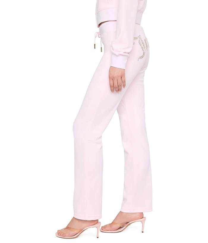 Juicy Couture Rib Waist Long Velour Pants With Gold Back Bling - Image 3