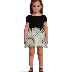 Janie and Jack Velvet Dot Dress (Infant)