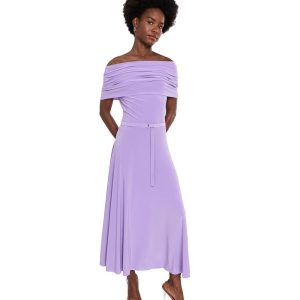 Norma Kamali Sleeveless Cowl Neck Hooded Flared Dress to Midcal