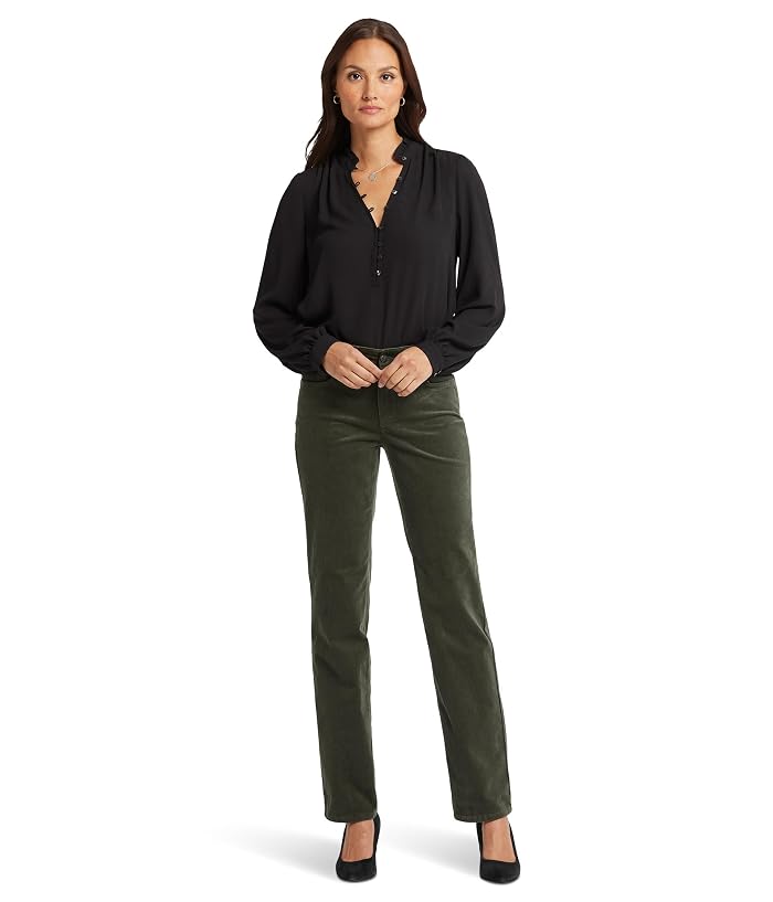 NYDJ Petite Marilyn Straight Corduroy Pants in Vine Leaf