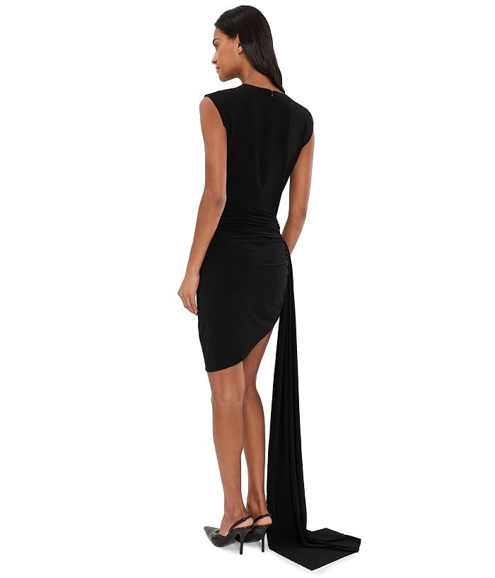 Norma Kamali Sleeveless Side Drape Mini Dress w/ Bow - Image 4