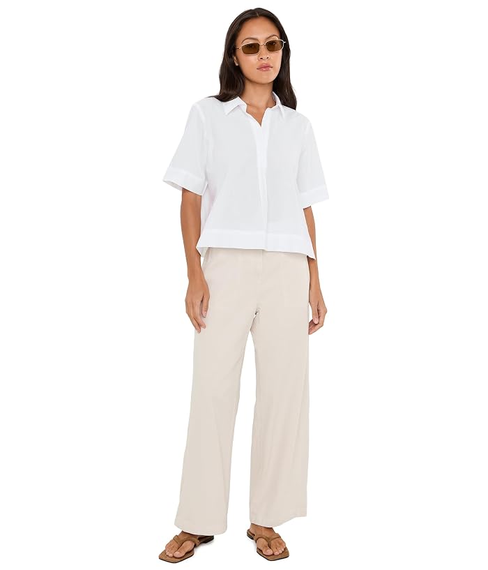 Eileen Fisher Petite Organic Cotton Poplin Classic Collar Top - Image 2