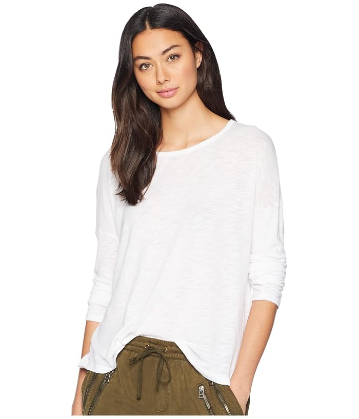 Splendid Zander Long Sleeve Cotton Modal Slub Easy Crew Tee