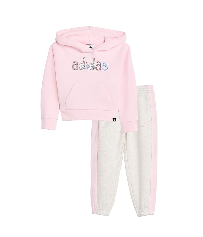 adidas Kids Graphic Hooded Pullover Heather Pant Set (toddler/Little Kid)