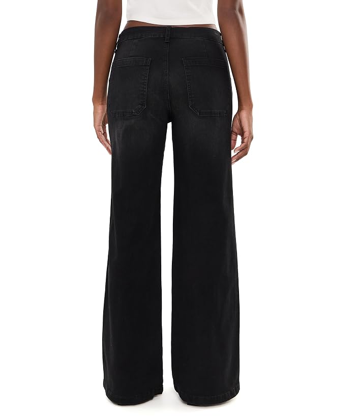 KUT from the Kloth Jodi High-Rise Fab Ab Straight Leg Dip Scoop Pockets in Luscious/Black Base Wash - Image 4