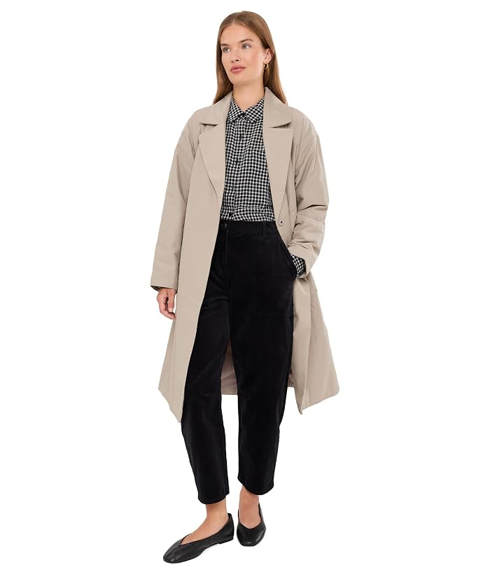 Eileen Fisher Petite Light Cotton Nylon Padded Trench Coat - Image 2