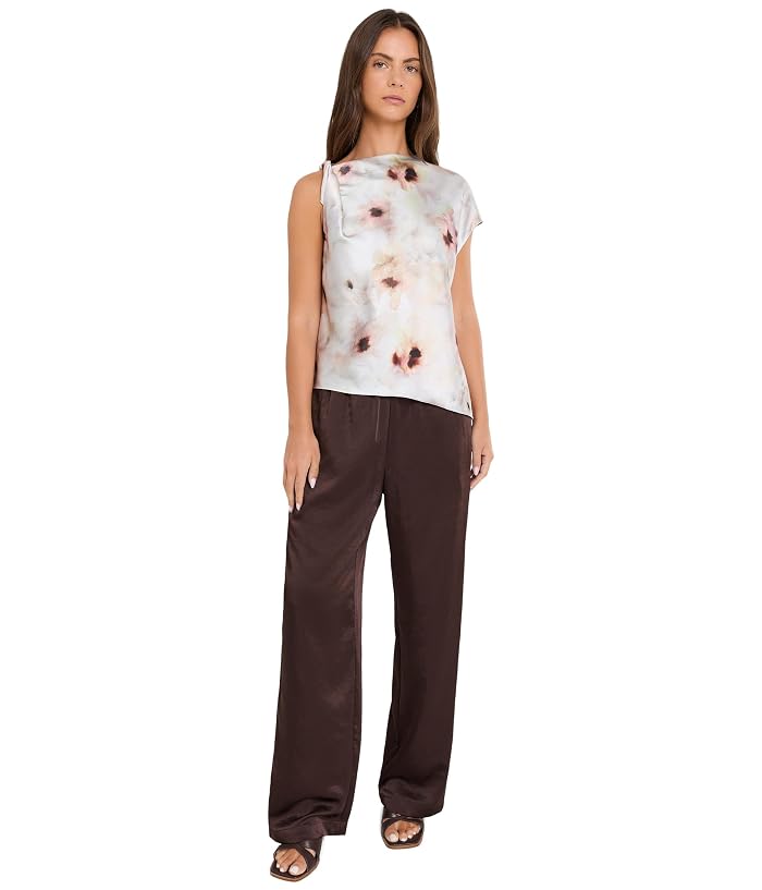 Vince Watercolor Floral Twist Shoulder Top - Image 2