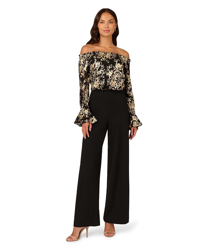 Adrianna Papell Lace and Crepe Jumpsuit