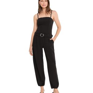 Avec Les Filles Sleeveless Belted Jumpsuit