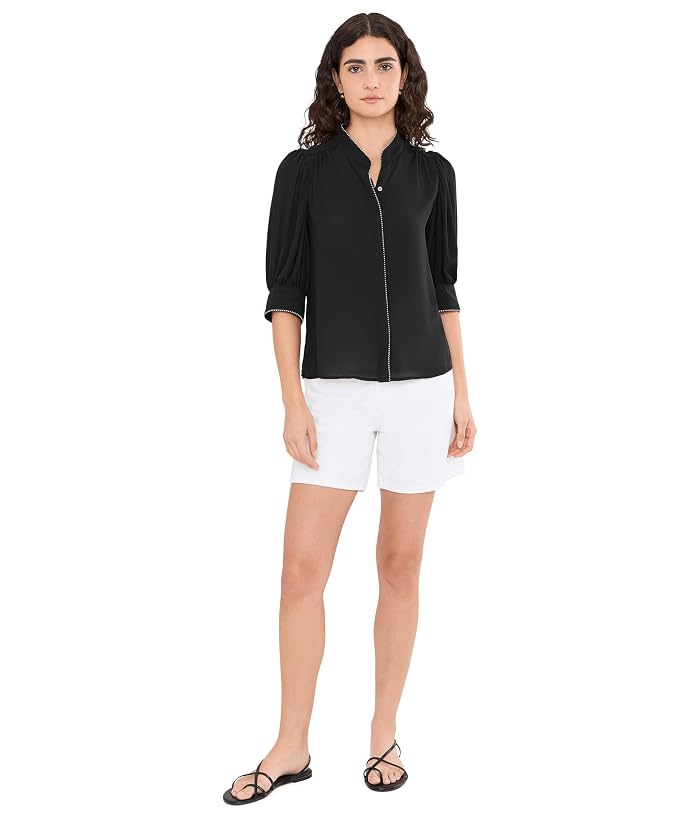 CeCe Contrast Whipstitch Trim Pearce Top - Image 2