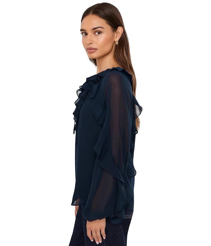 Lauren Ralph Lauren Ruffle-Trim Crinkle Georgette Blouse - Image 3