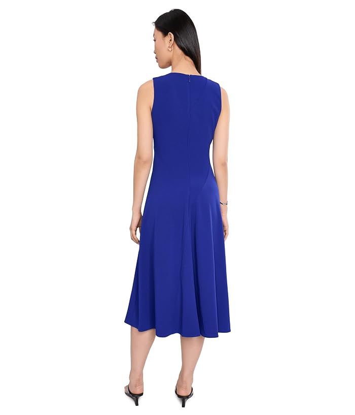 Calvin Klein Scuba Crepe V-Neck Asym Pleat Midi - Image 4