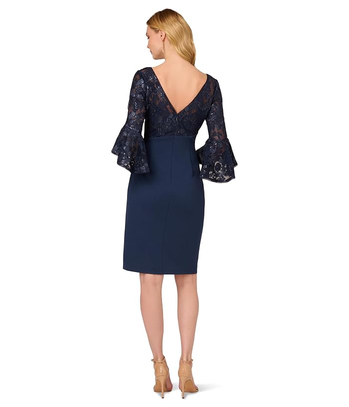 Adrianna Papell Floral Lace Combo Dress - Image 2