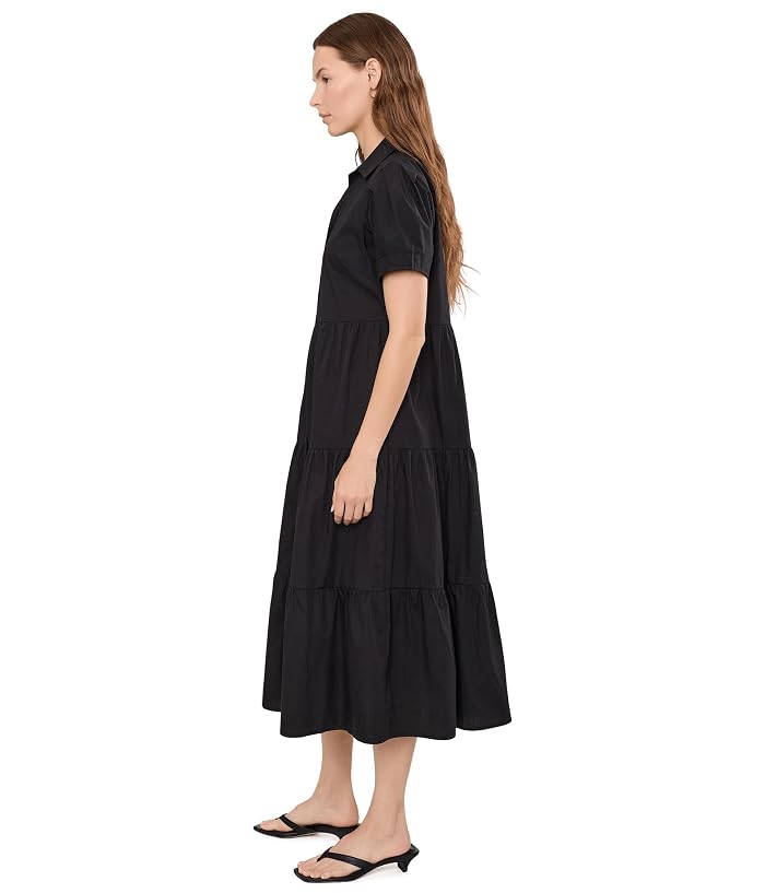 Calvin Klein Puff Sleeve Cotton Tiered A-Line Midi - Image 3