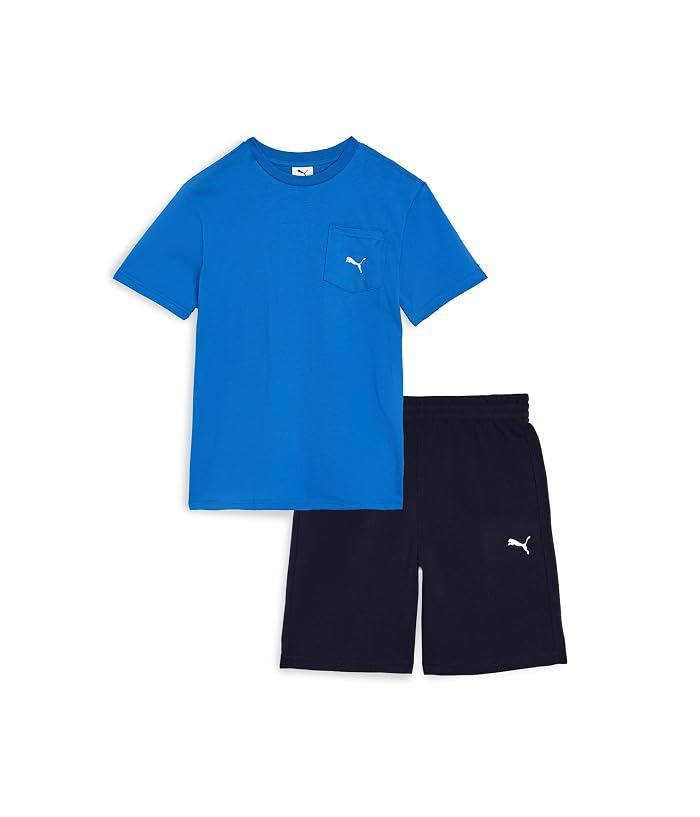 PUMA Kids Pocket T-shirt & Fleece Short Set (big Kid) - Image 4