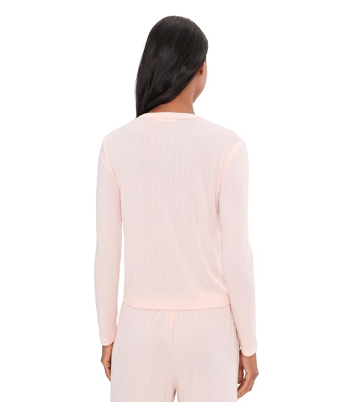 Barefoot Dreams Pointelle Rib Cardi with Scallop Trim - Image 4