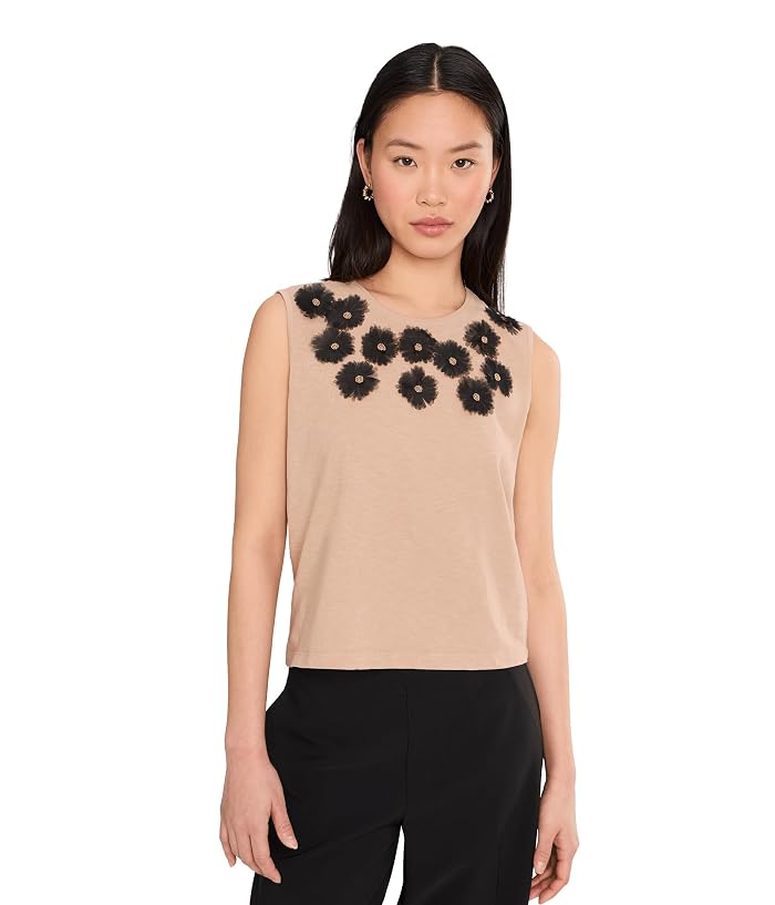 NIC+ZOE Petite Organza Applique Tank
