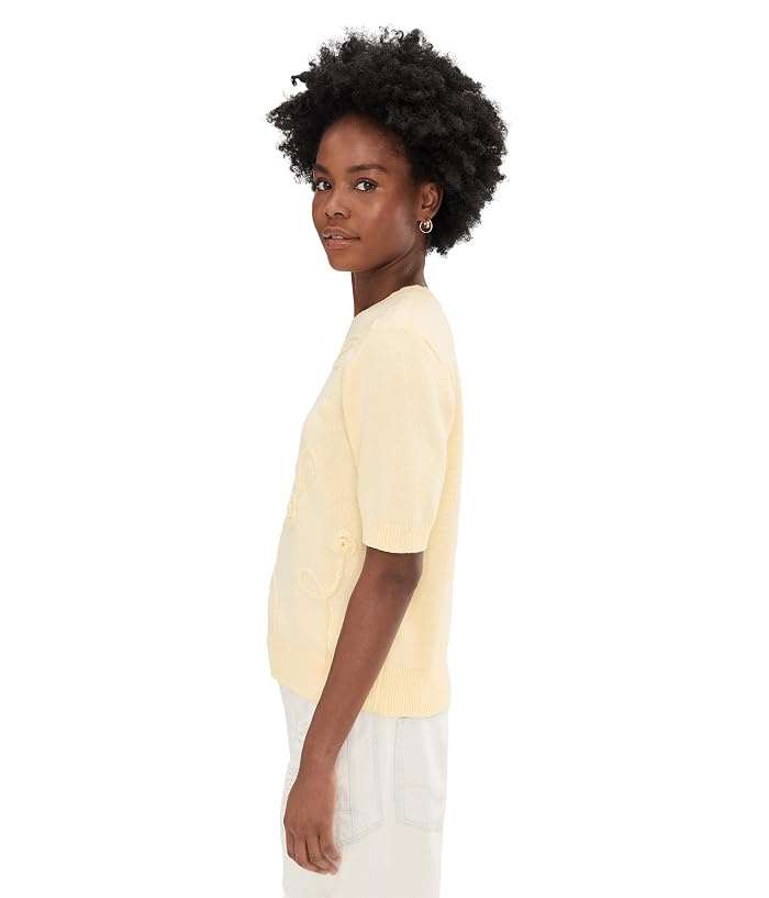 Vince Camuto Floral Applique Short Sleeve Crew Neck - Image 3