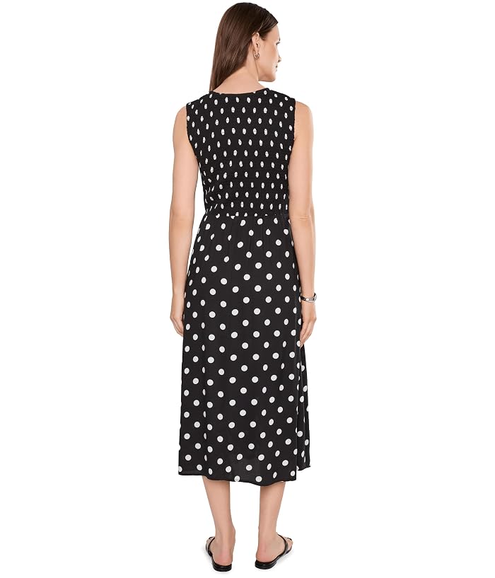 Calvin Klein Sleeveless Smocked Polka Dot Midi - Image 4