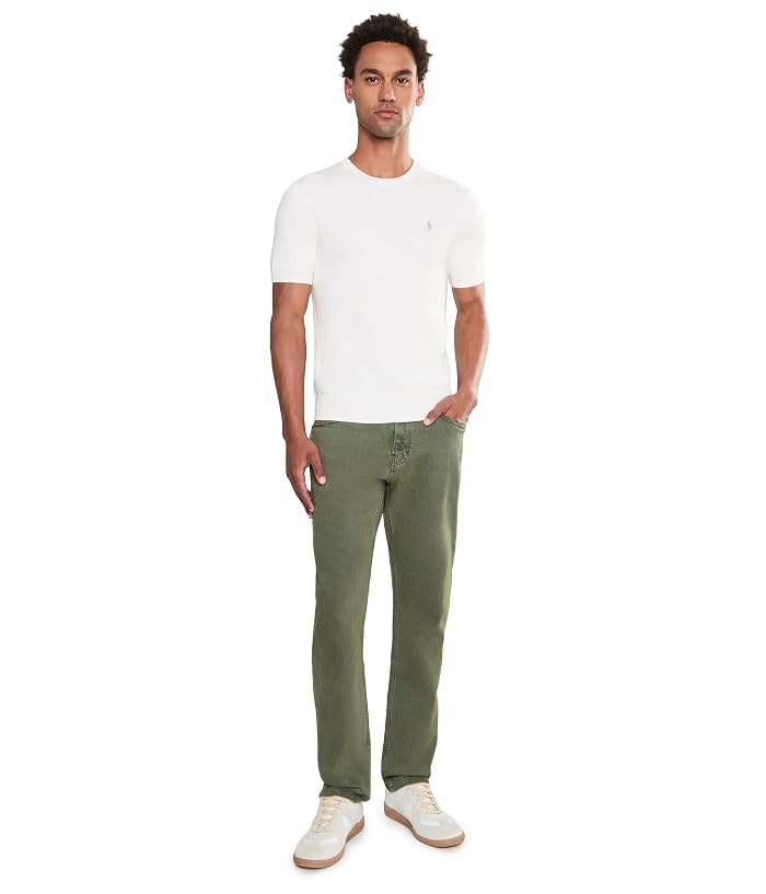 Paige Federal 32" Heritage Slim Straight Fit Jeans in Vintage Night Olive - Image 2