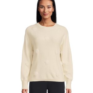 Elliott Lauren On the Dot - Long Sleeve Crew Neck Sweater with Fuzzy Dots