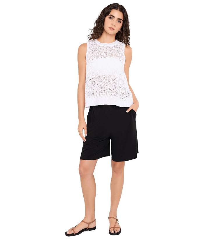 Eileen Fisher Peruvian Organic Cotton Slub Jewel Neck Shell - Image 2