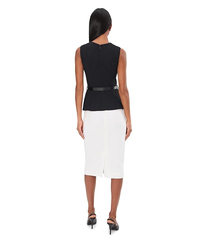 Calvin Klein Sleevless Color-Block Belted Midi - Image 4