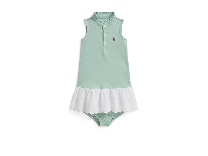 Polo Ralph Lauren Kids Eyelet Cotton Mesh Dress & Bloomer (Infant) - Image 3
