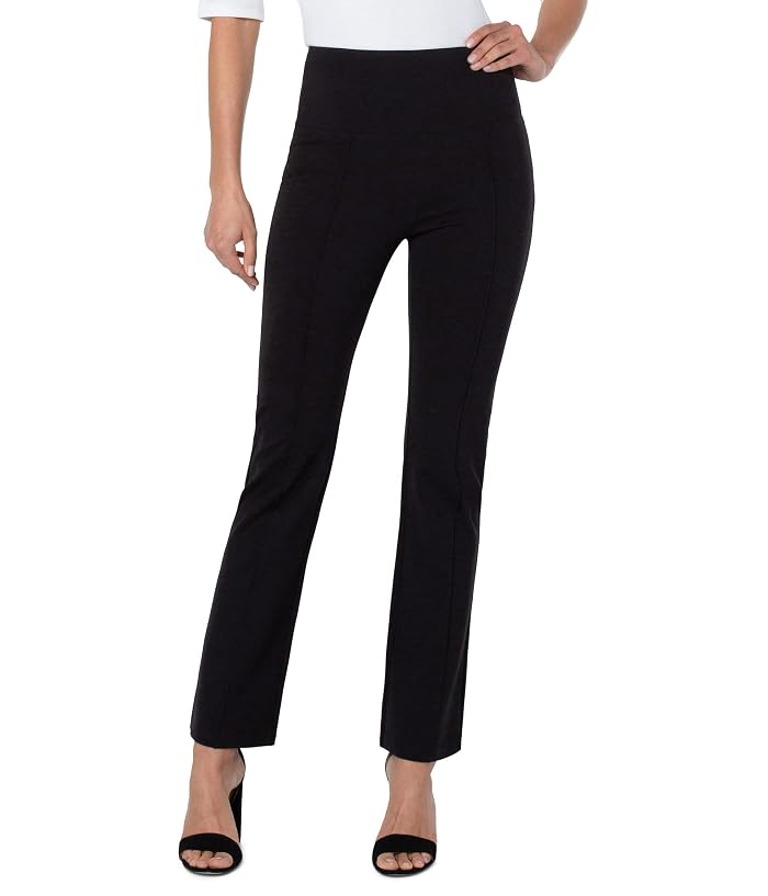Liverpool Los Angeles Pearl Pull-On Knit Full-Length Flare w/ Pin Tuck